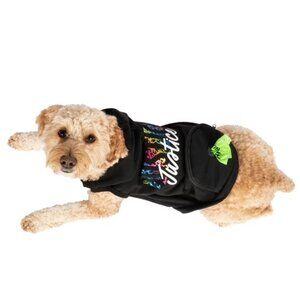 Justice Pet Polyester Printed Fleece Hoodie, Black, S
